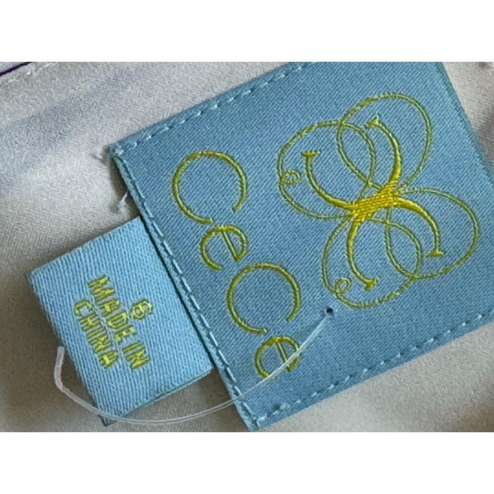 NWOT CeCe Delaney Sleeveless Flounce Hem Feather Print Dress Women's Size 6 - Picture 10 of 12